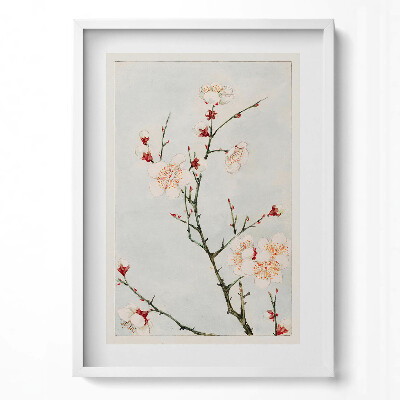 Obraz pionowy Minimalistyczna ilustracja gałęzi z kwiatami