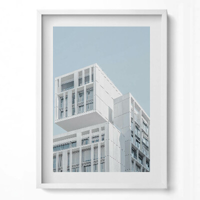 Obraz pionowy Biały minimalistyczny budynek architektura