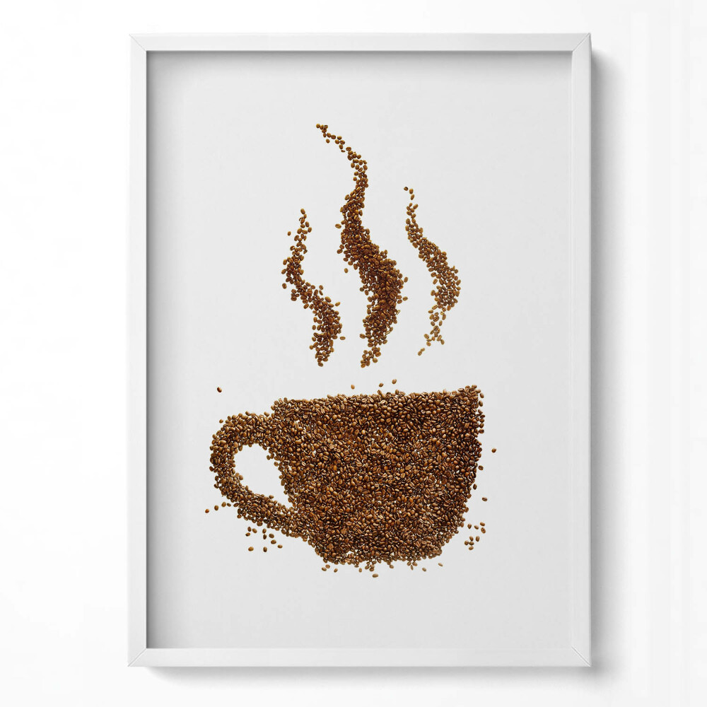 Obraz pionowy Filiżanka kawy z ziaren