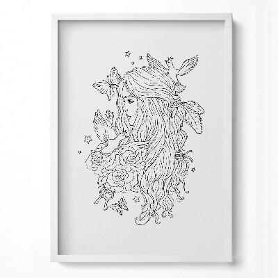 Obraz pionowy Ilustracja line art dziewczyny