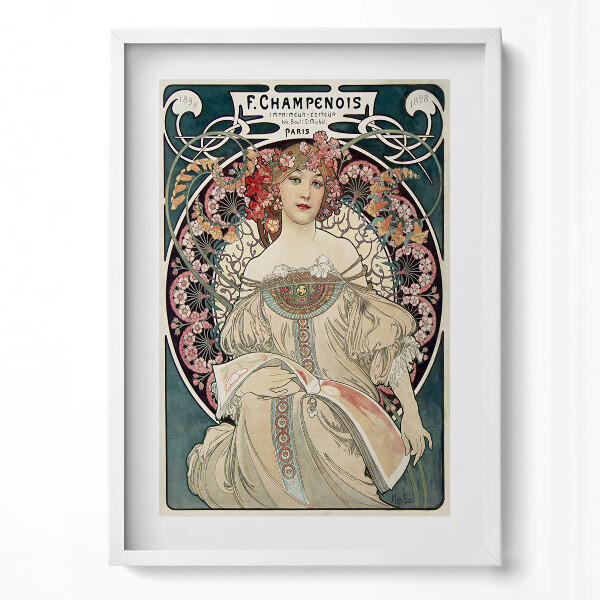 Obraz pionowy Ilustracja kobiety - Alfons Mucha