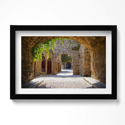 Obraz w ramie Średniowieczna ulica Rodos Grecja