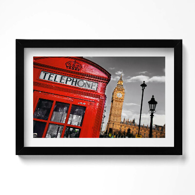Obraz w ramie Budka telefoniczna i Big Ben - Anglia