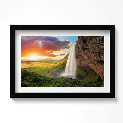 Obraz w ramie Wodospad na Islandii