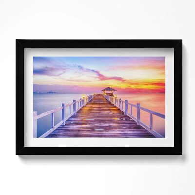 Obraz w ramie Zalesiony most w porcie