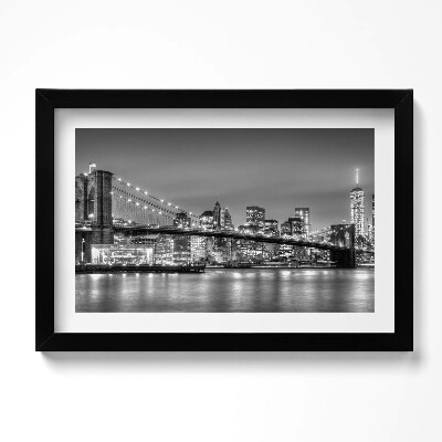 Obraz w ramie Nowy Jork Brooklyn Bridge nocą
