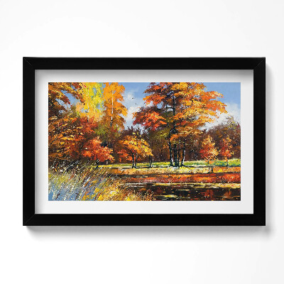 Obraz w ramie Malowana jesień i rzeka
