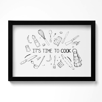 Obraz w ramie It's time to cook - napis kuchenny