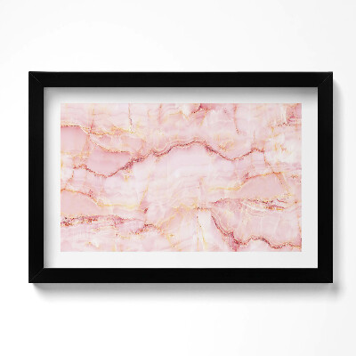 Obraz w ramie Różowa tekstura marmuru