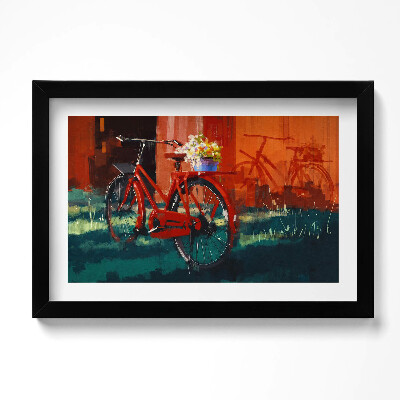 Obraz w ramie Rower z kwiecistą kompozycją