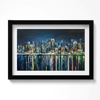 Obraz w ramie Kraina kwiatów - fantasy nadmorskiego miasta