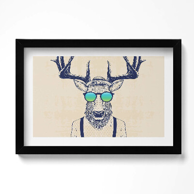 Obraz w ramie Abstrakcja jeleń z cechami ludzkimi