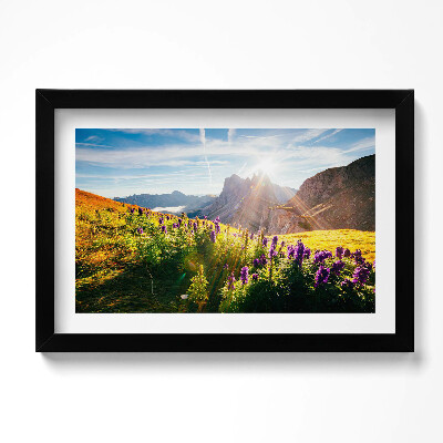 Obraz w ramie Krajobraz Dolomity