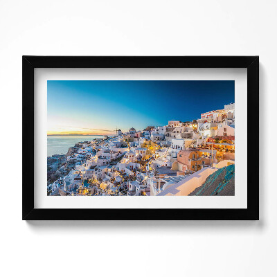 Obraz w ramie Zachód słońca Santorini