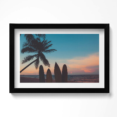 Obraz w ramie Surfing na tropikalnej plaży