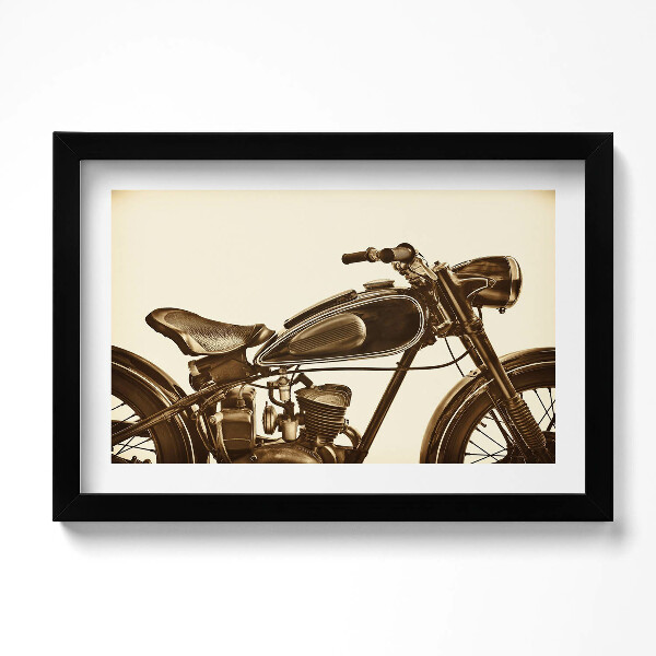 Obraz w ramie Retro sepia - motocykl w stylu Vintage