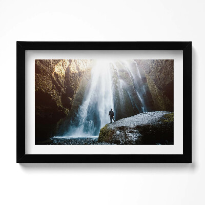 Obraz w ramie Widok wodospadu Gljufrabui