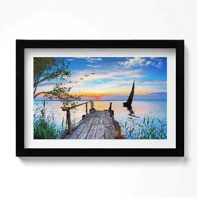 Obraz w ramie Żaglówka na jeziorze