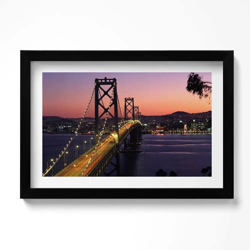 Obraz w ramie Most San Francisco i zachód słońca