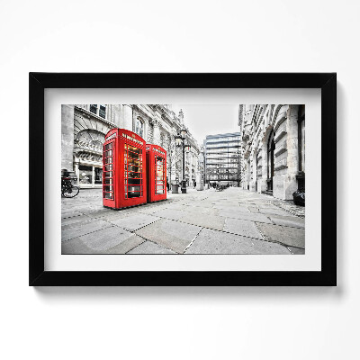 Obraz w ramie Czerwone budki telefoniczne Londyn