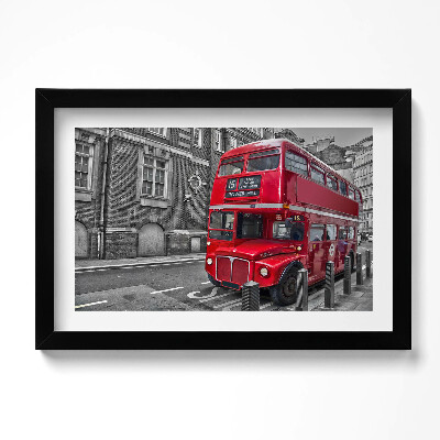 Obraz w ramie Czerwony piętrowy autobus