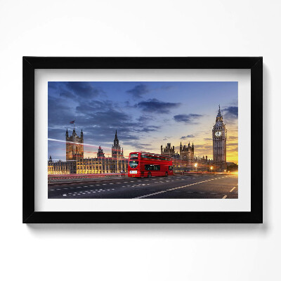 Obraz w ramie Czerwony autobus w Londynie