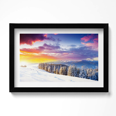 Obraz w ramie Zimowy górski krajobraz