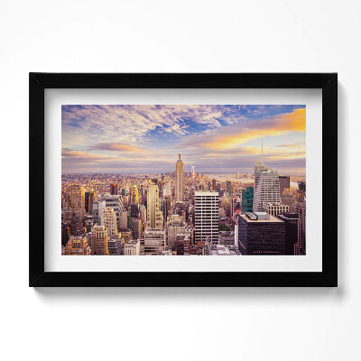 Obraz w ramie Zachód słońca Nowy Jork