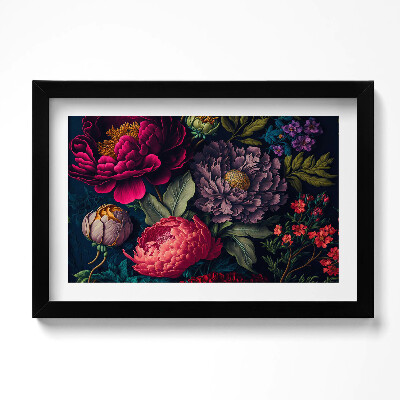 Obraz w ramie Vintage bukiet kwiatów botanicznych