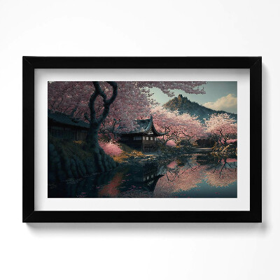 Obraz w ramie Piękny azjatycki kwiat wiśni