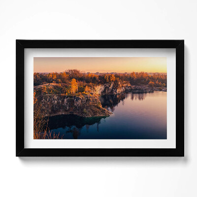 Obraz w ramie Kraków jezioro Zakrzówek jesienią