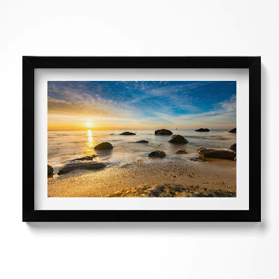 Obraz w ramie Wschód słońca Morze Bałtyckie