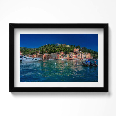 Obraz w ramie Statki płynące w Portofino