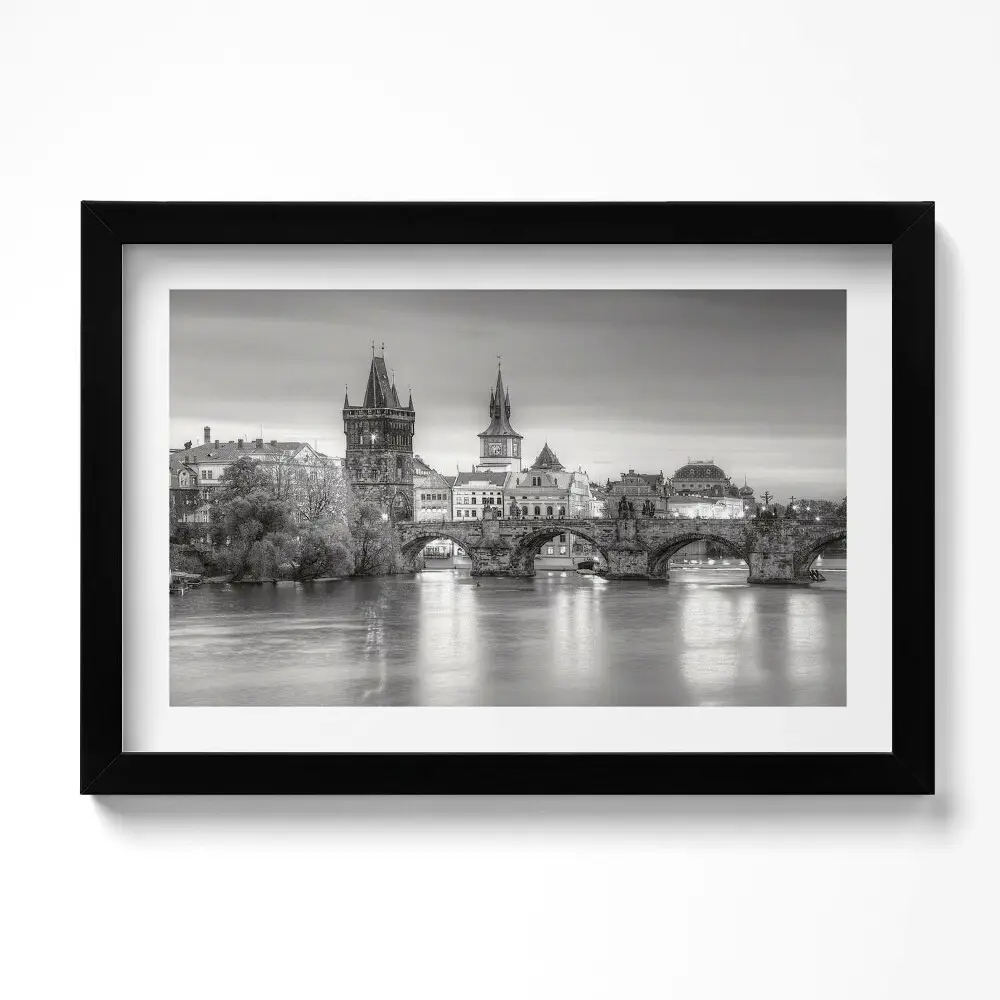 Obraz w ramie Widok na Most Karola Praga