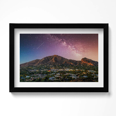 Obraz w ramie Góry z galaktyką na niebie