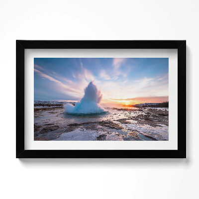 Obraz w ramie Gejzer na wyspie Islandia