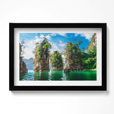 Obraz w ramie Jezioro drzewa natura