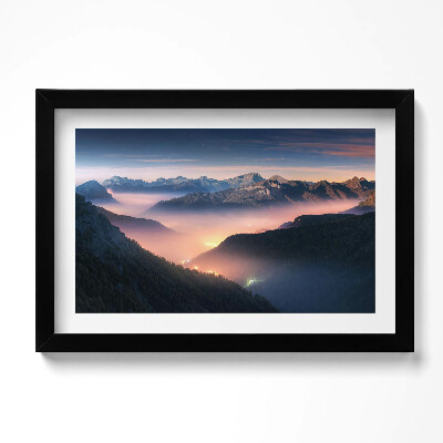 Obraz w ramie Szczyty gór Krajobraz