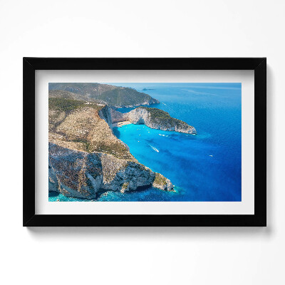 Obraz w ramie Letni pejzaż klifu i wybrzeża