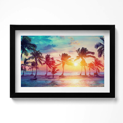 Obraz w ramie Palmy Miami o wschodzie słońca