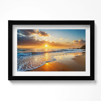 Obraz w ramie Zachód słońca nad morzem