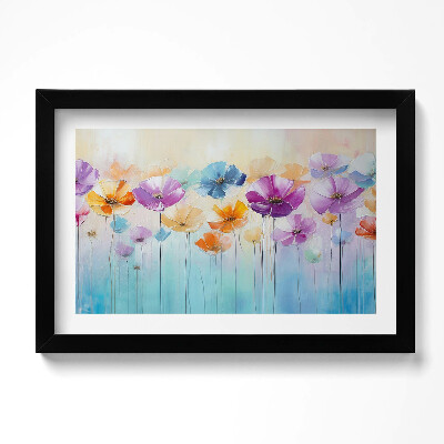 Obraz w ramie Malowane kolorowe kwiaty