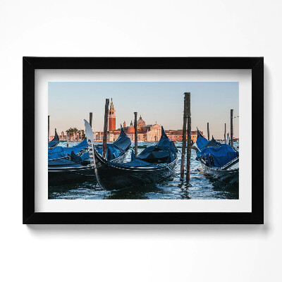 Obraz w ramie Weneckie gondole na wodzie Włochy