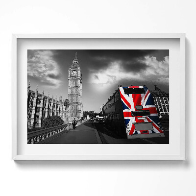 Obraz w ramie Big Ben i autobus w Londynie