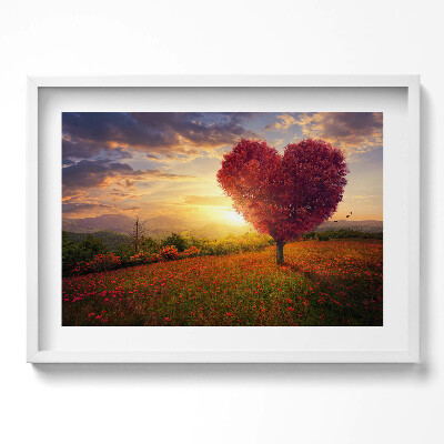 Obraz w ramie Drzewo miłości w kształcie serca