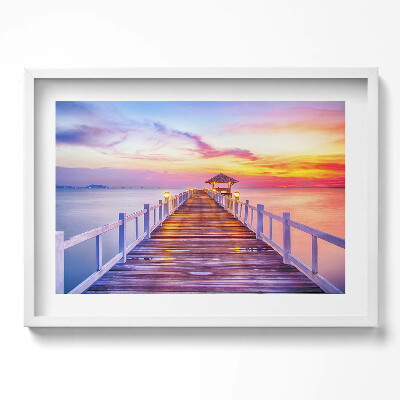 Obraz w ramie Zalesiony most w porcie