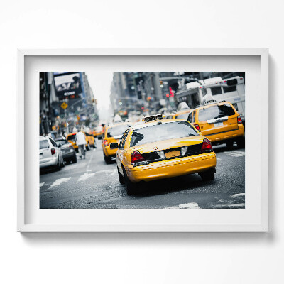 Obraz w ramie Nowojorskie taksówki w miejskim korku