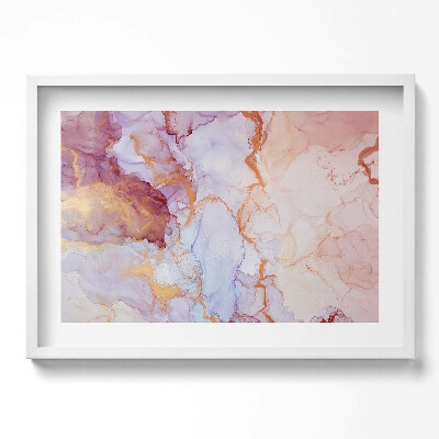 Obraz w ramie Różowo-złoty marmur