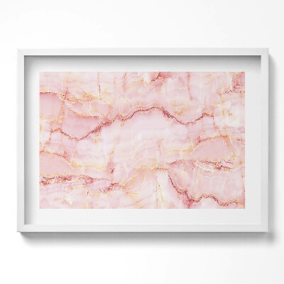 Obraz w ramie Różowa tekstura marmuru