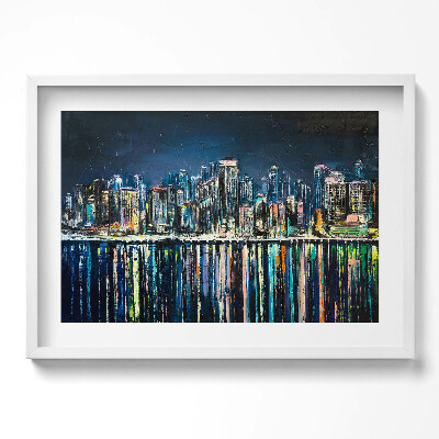 Obraz w ramie Kraina kwiatów - fantasy nadmorskiego miasta